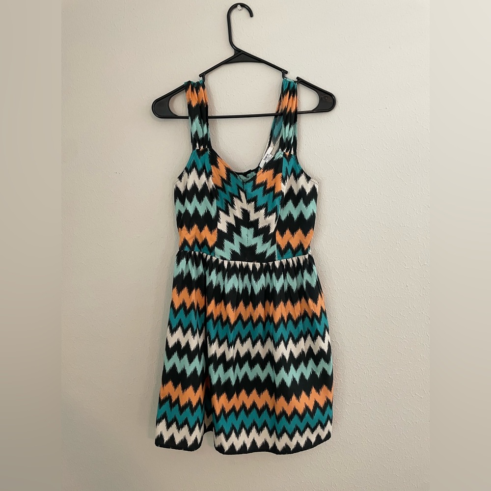 Summer Dress - Multi Color (Blue, black, white, Orange) - Short Length - Small